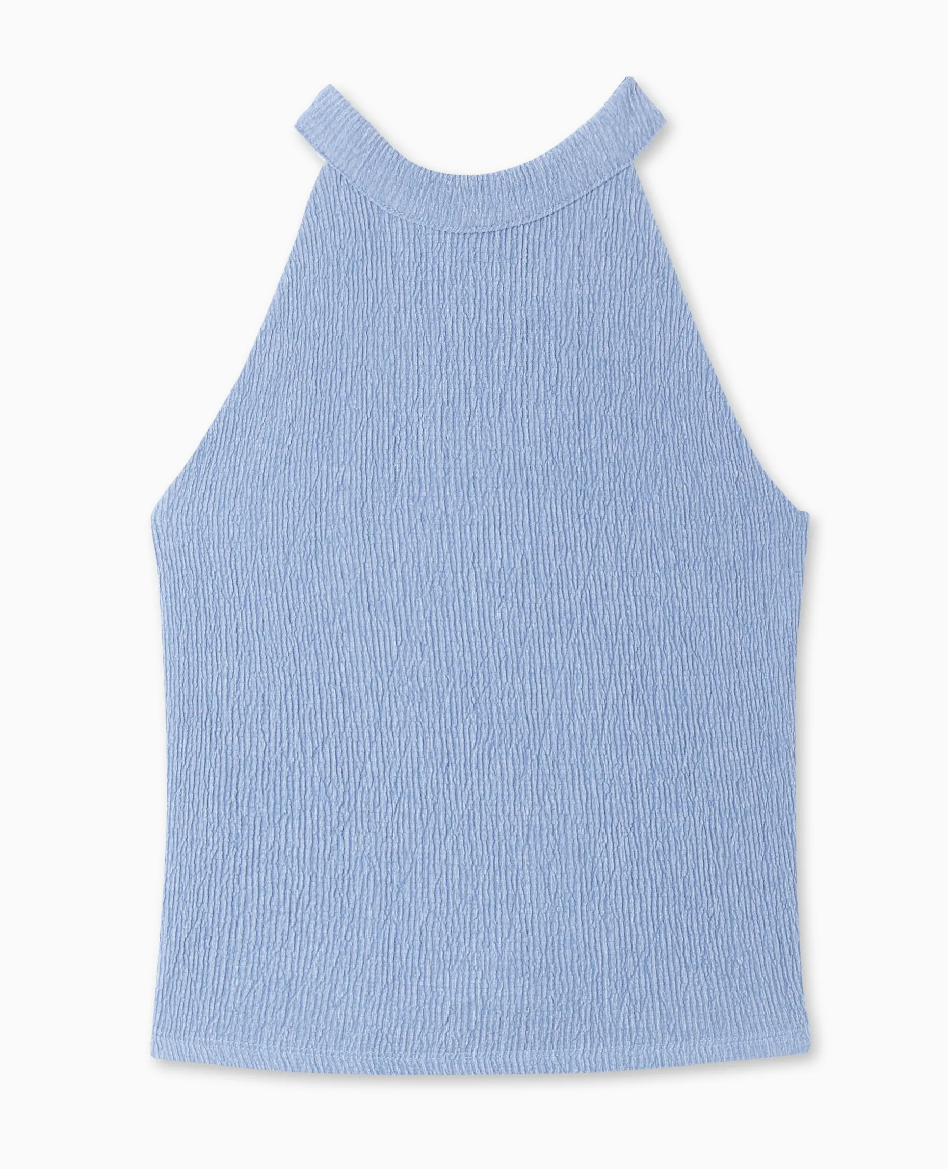 Top Dos-nu En Maille Reliéfée - Bleu
