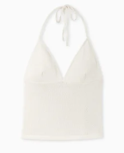 Top Dos-nu En Maille Rustique - Blanc