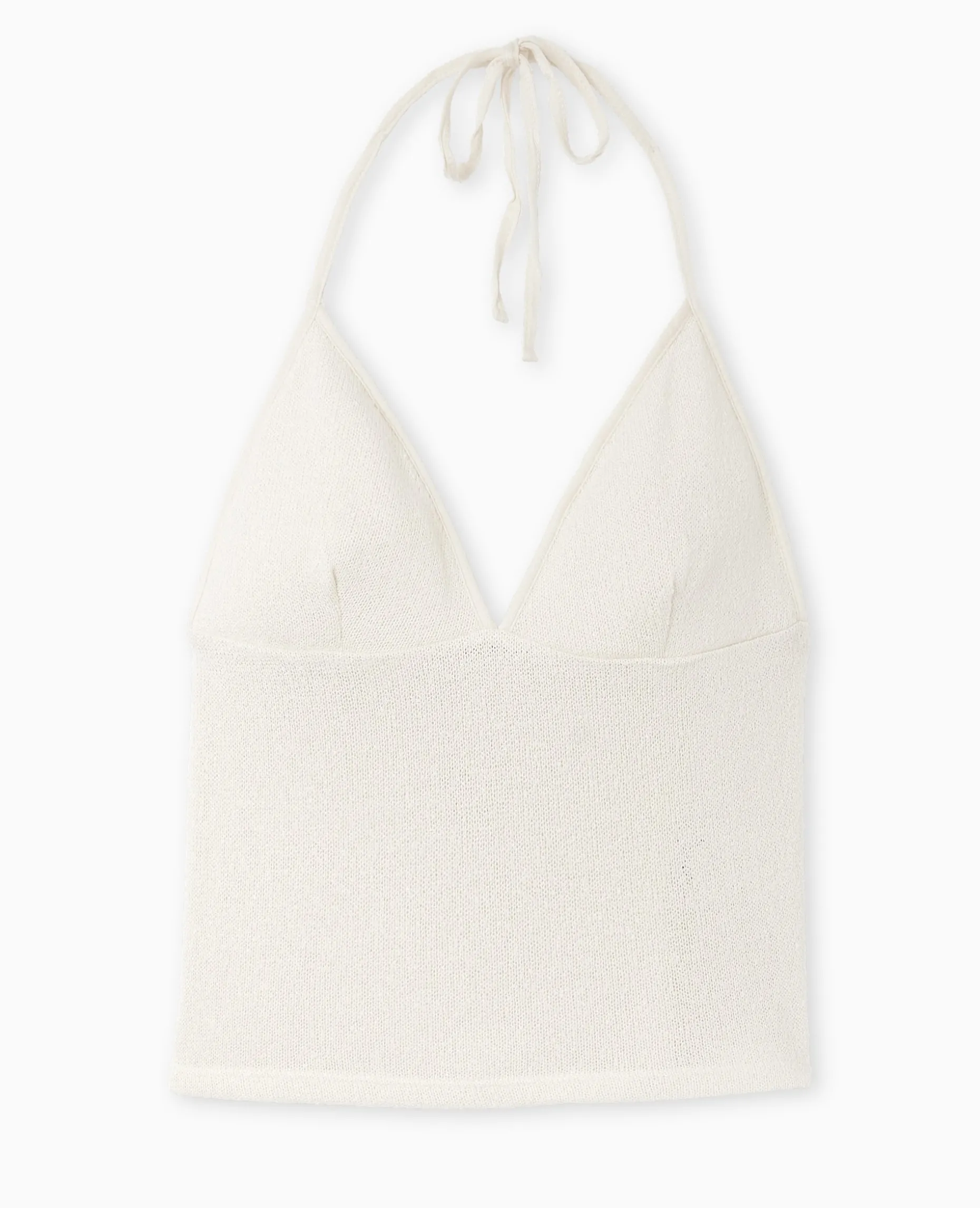 Top Dos-nu En Maille Rustique - Blanc