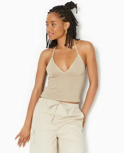 Top Dos-nu En Maille Rustique - Beige