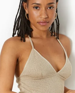 Top Dos-nu En Maille Rustique - Beige
