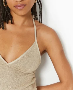 Top Dos-nu En Maille Rustique - Beige