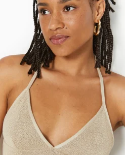 Top Dos-nu En Maille Rustique - Beige