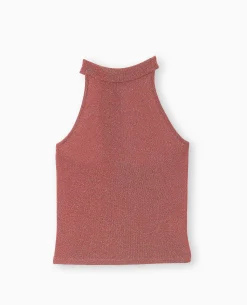 Top Dos-nu Tour De Cou Avec Lurex - Rose