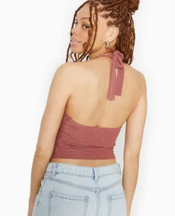 Top Dos-nu Tour De Cou Avec Lurex - Rose