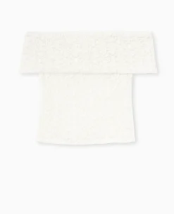 Top En Dentelle Encolure Bardot - Blanc