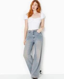 Top Encolure Bardot Avec Smock Dos - Blanc