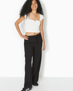 Top Maille Fantaisie Avec Nœud Contrasté - Blanc