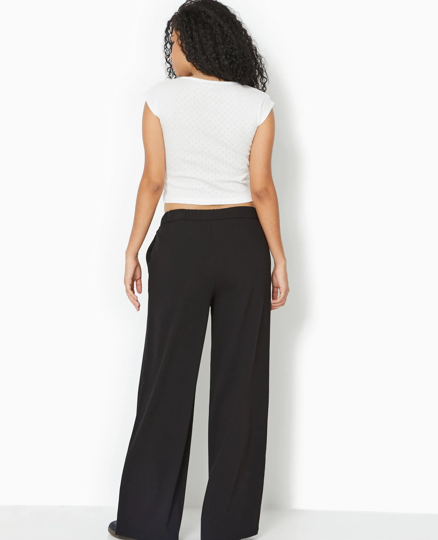 Top Maille Fantaisie Avec Nœud Contrasté - Blanc