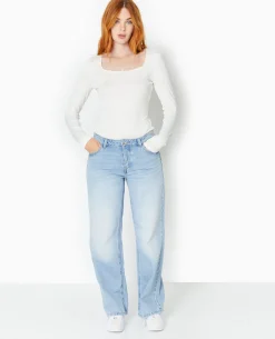 Top Manches Longues En Maille Extensible - Blanc