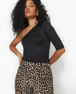 Top One Shoulder Asymétrique - Noir