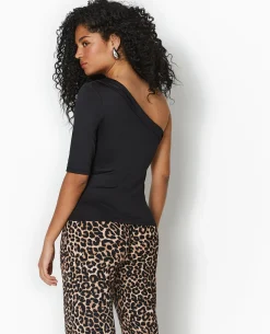 Top One Shoulder Asymétrique - Noir