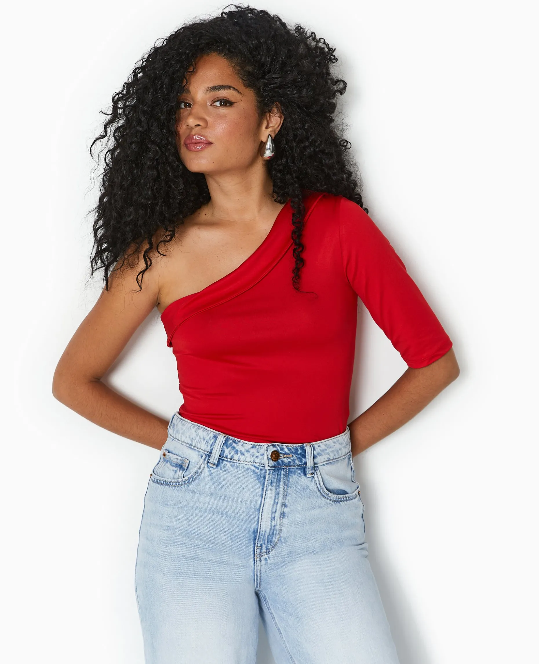 Top One Shoulder Asymétrique - Rouge