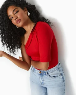 Top One Shoulder Asymétrique - Rouge
