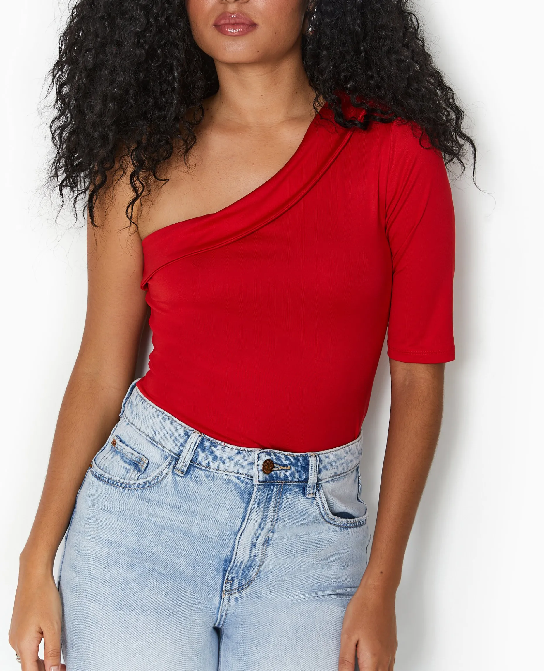Top One Shoulder Asymétrique - Rouge