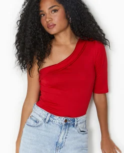 Top One Shoulder Asymétrique - Rouge