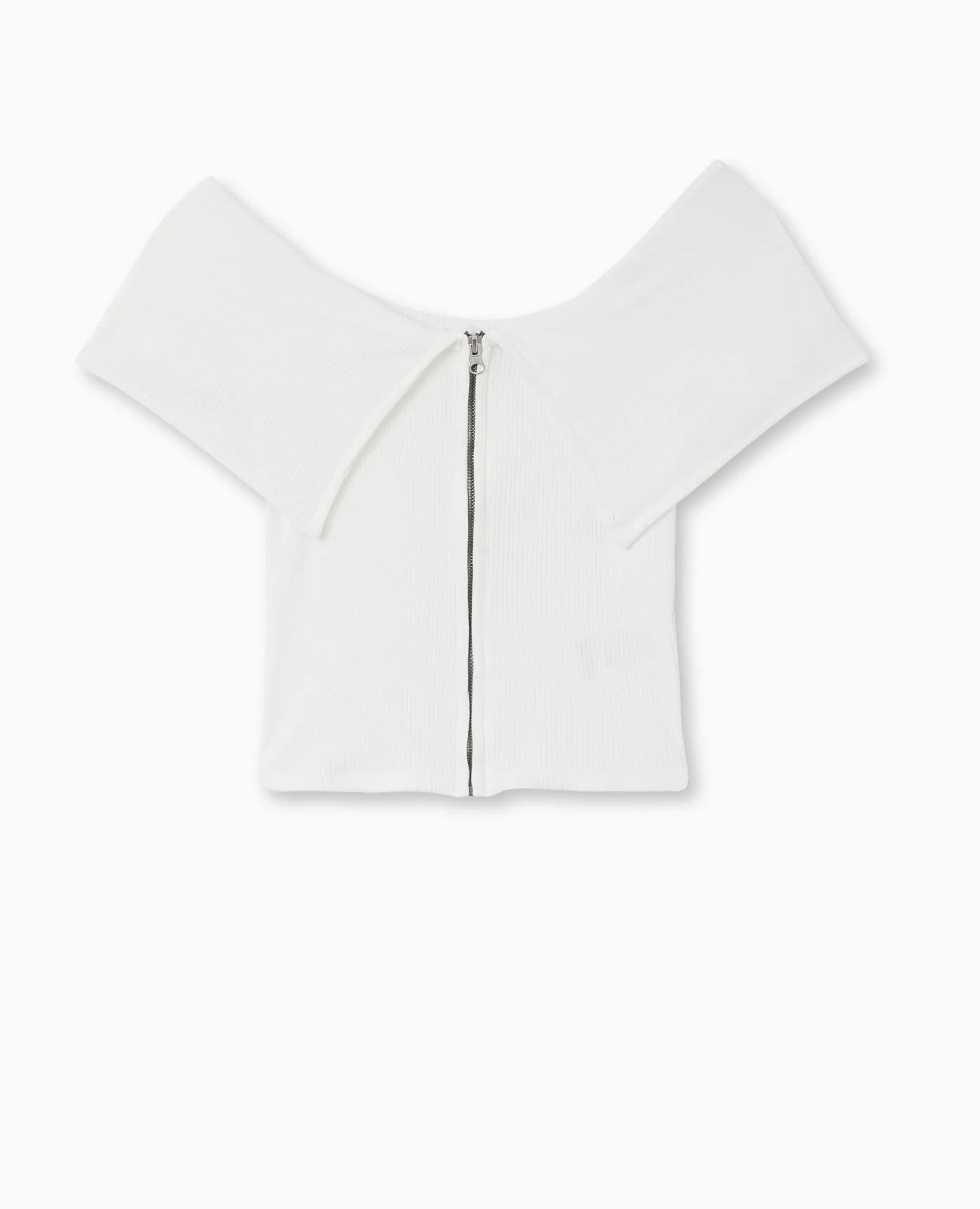 Top Zippé Avec Encolure Bardot - Blanc