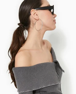 Top Zippé Encolure Bardot - Gris