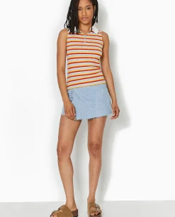 Top Zippé Sans Manches Avec Col Polo - Bleu