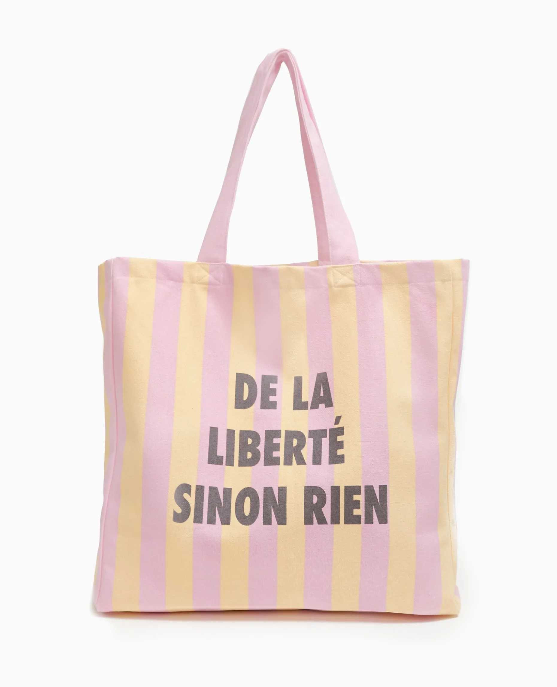 Tote Bag XXL Rayé - Rose Clair