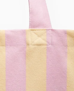 Tote Bag XXL Rayé - Rose Clair