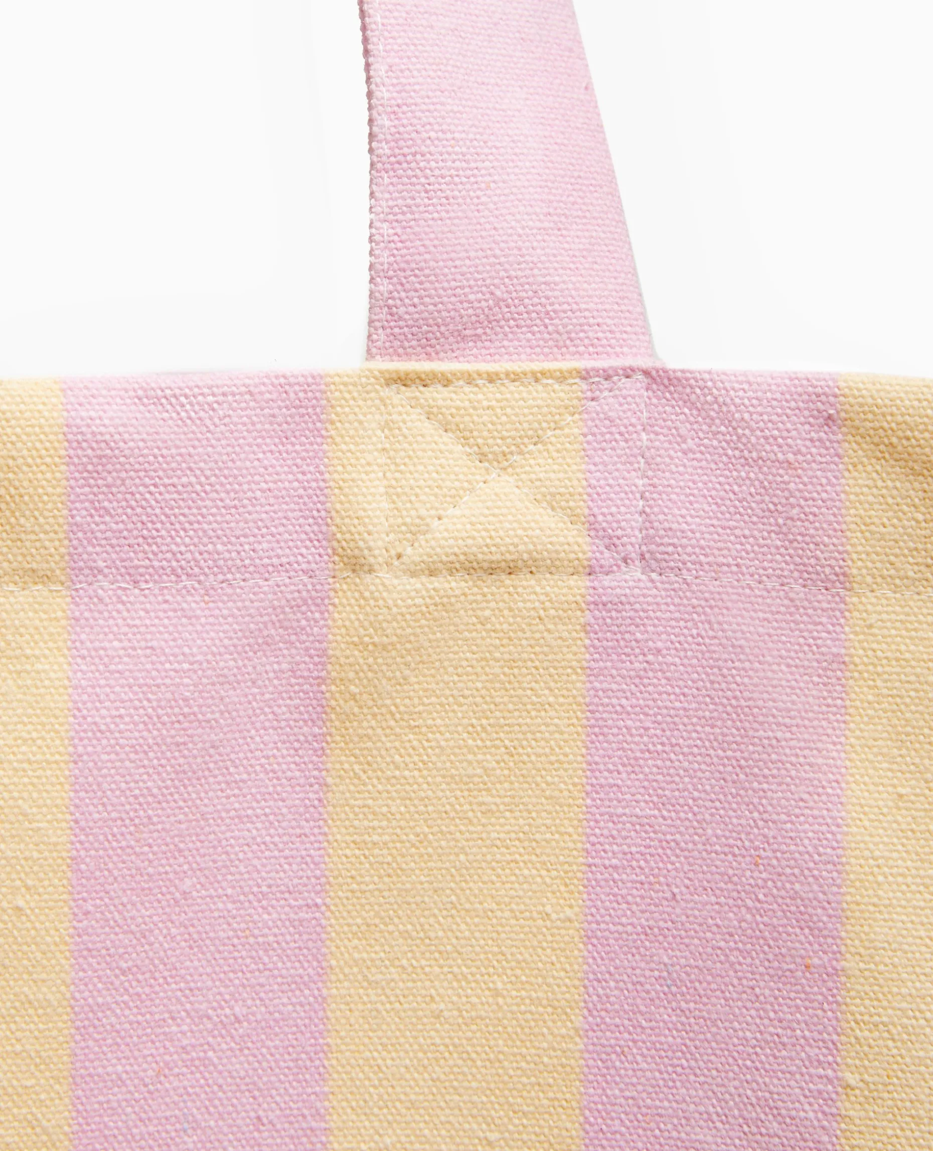 Tote Bag XXL Rayé - Rose Clair
