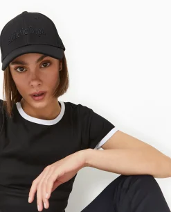 T-shirt Ajusté Avec Bords Contrastés - Noir