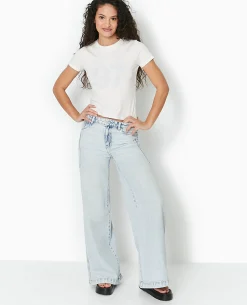 T-shirt Ajusté Avec Print Devant - Blanc