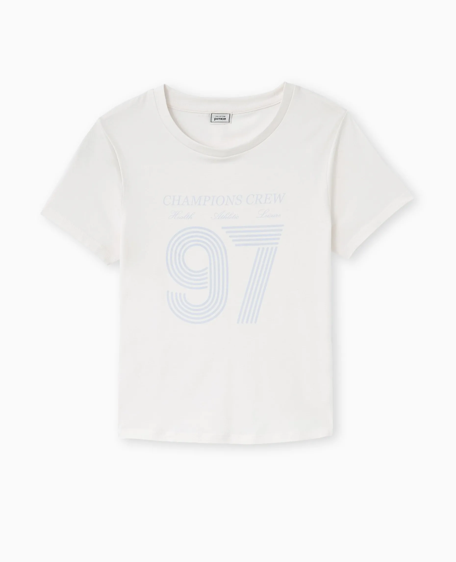 T-shirt Ajusté Avec Print Devant - Blanc