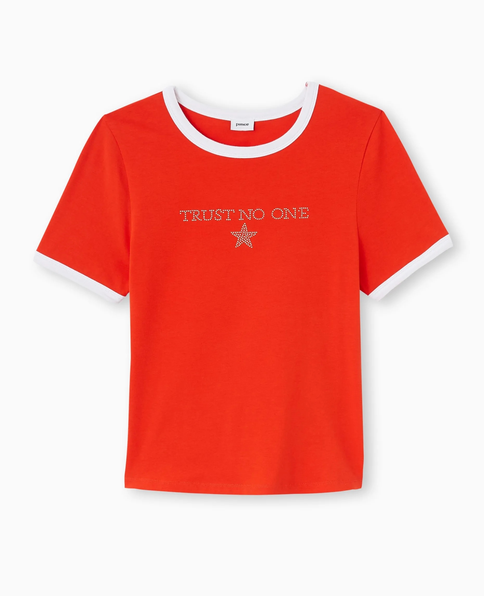 T-shirt Avec Message En Strass - Rouge