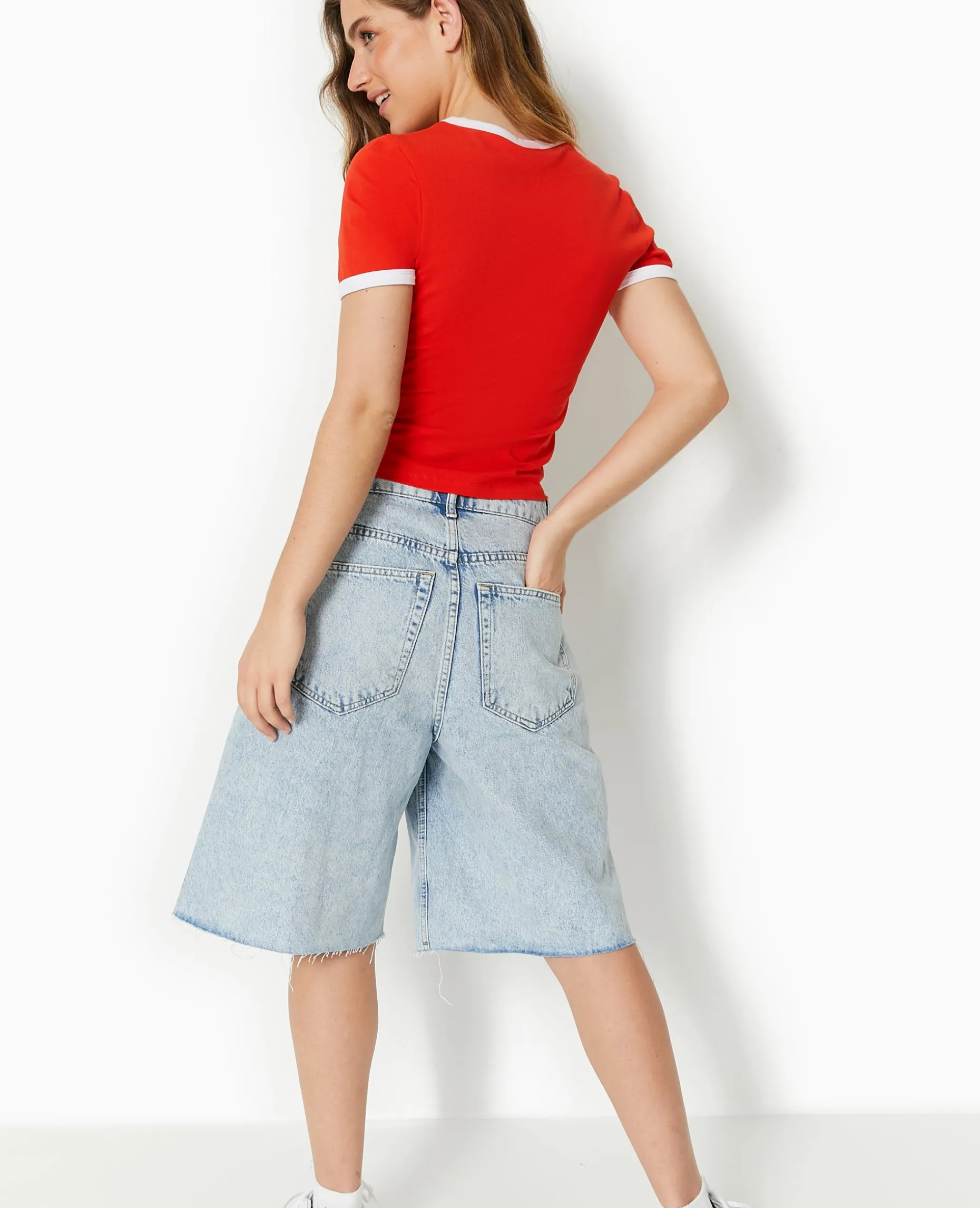 T-shirt Avec Message En Strass - Rouge
