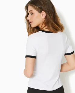 T-shirt Avec Message En Strass - Blanc