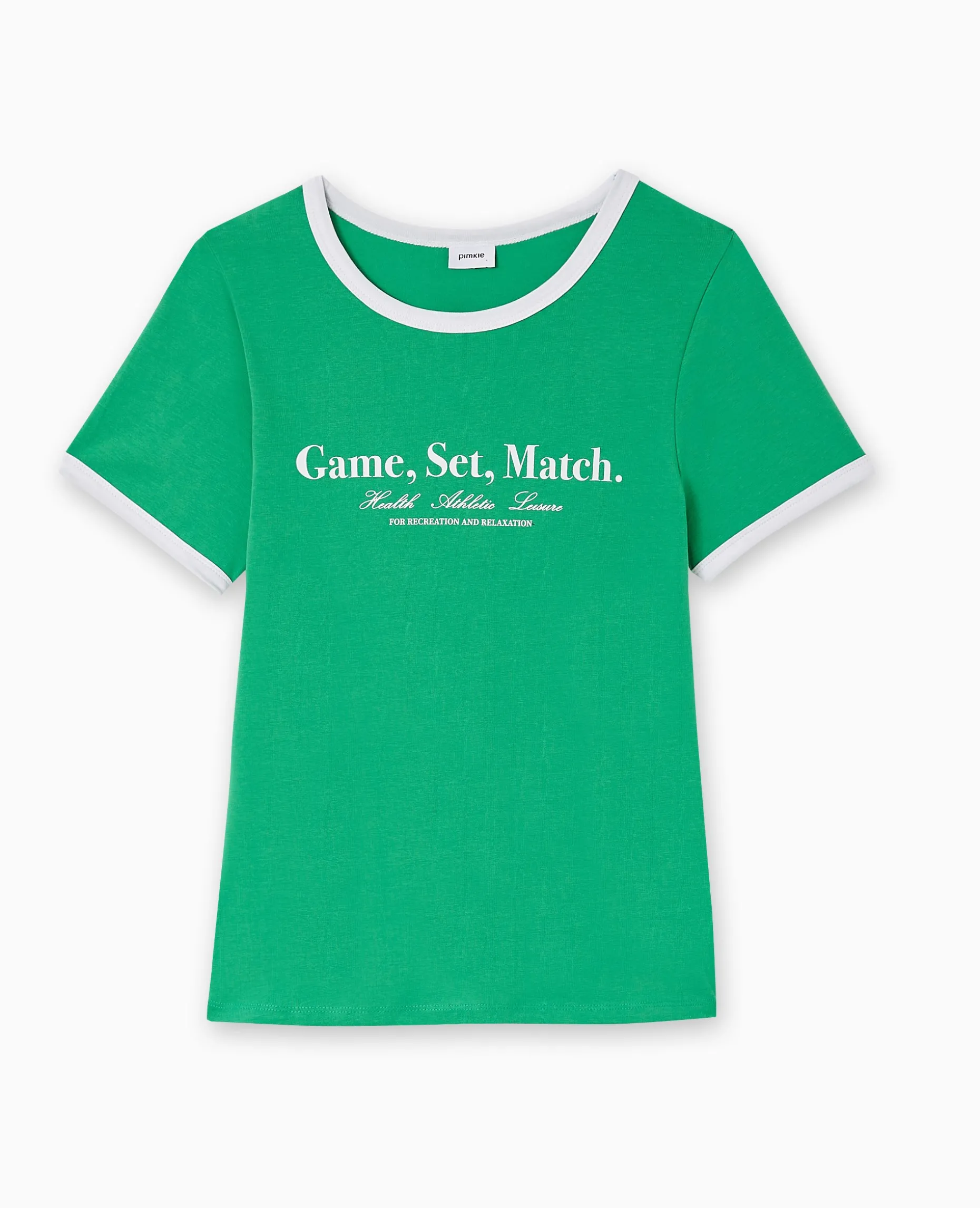 T-shirt Avec Print Et Biais Contrastés - Vert
