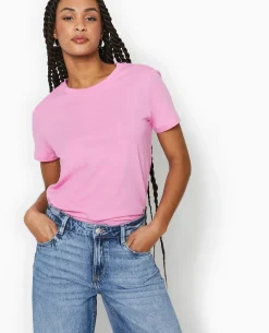 T-shirt Basique Col Rond - Rose