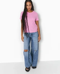 T-shirt Basique Col Rond - Rose