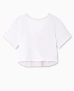 T-shirt Bi-matiè;re Avec Nouettes Dos - écru