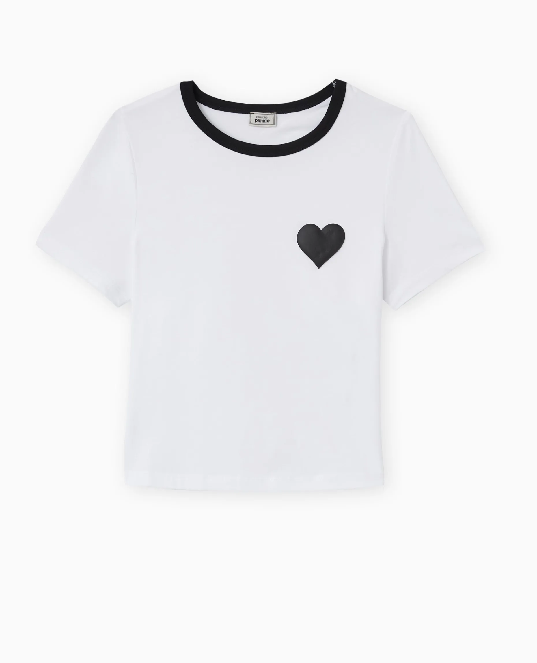 T-shirt Court Avec Cœur - Blanc