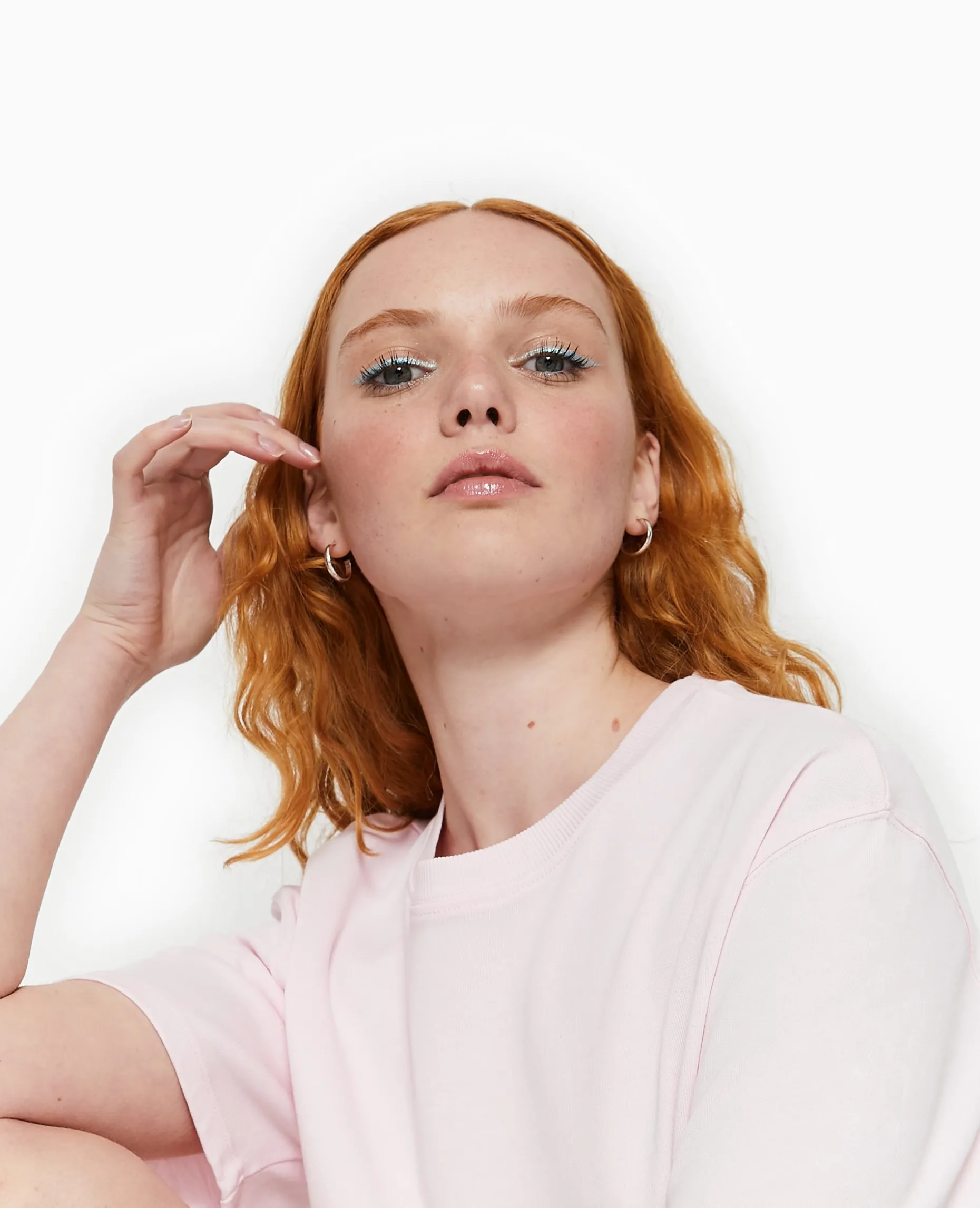 T-shirt Court En Coton épais Effet Délavé - Rose Clair