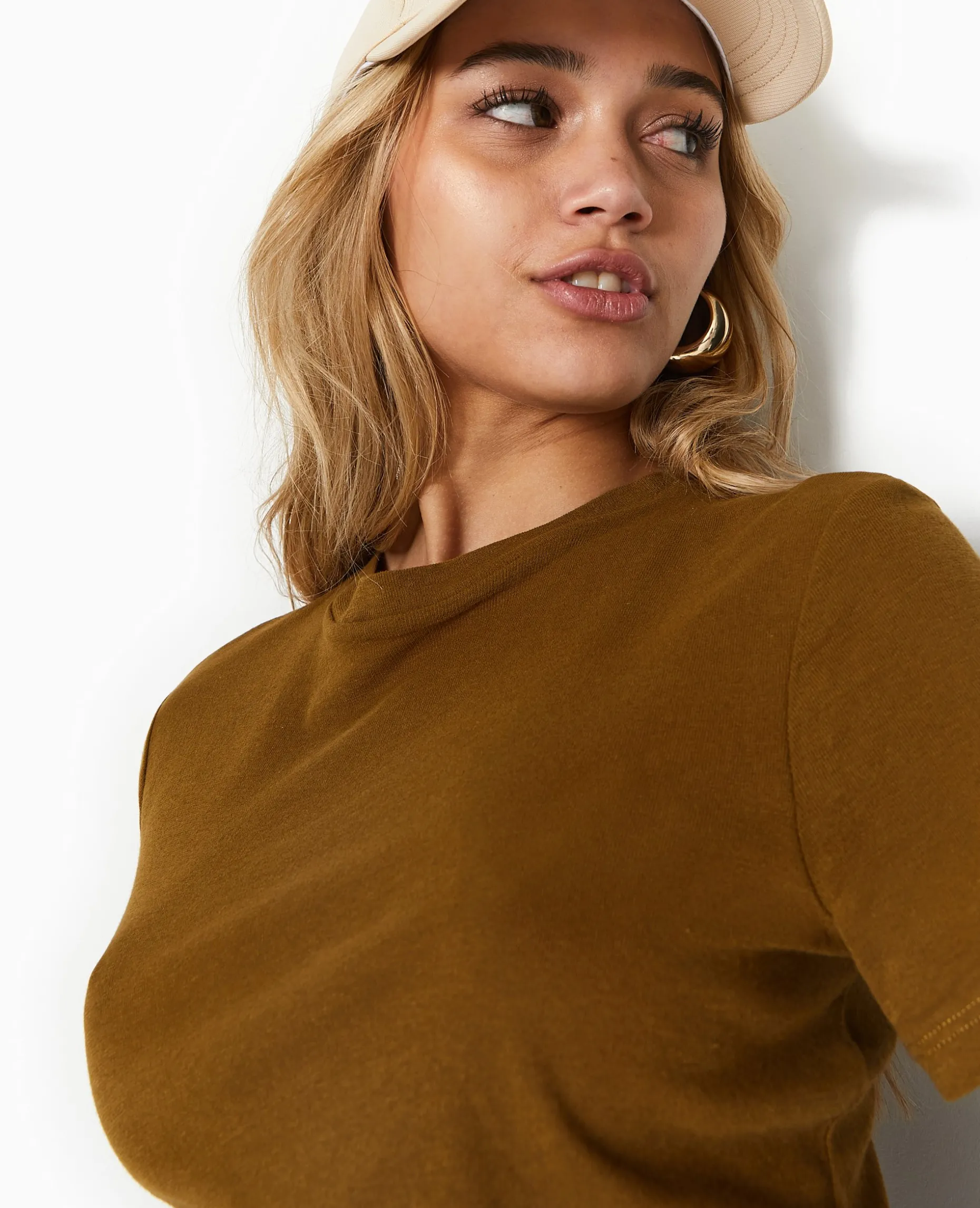 T-shirt En Maille Légè;re - Vert Kaki