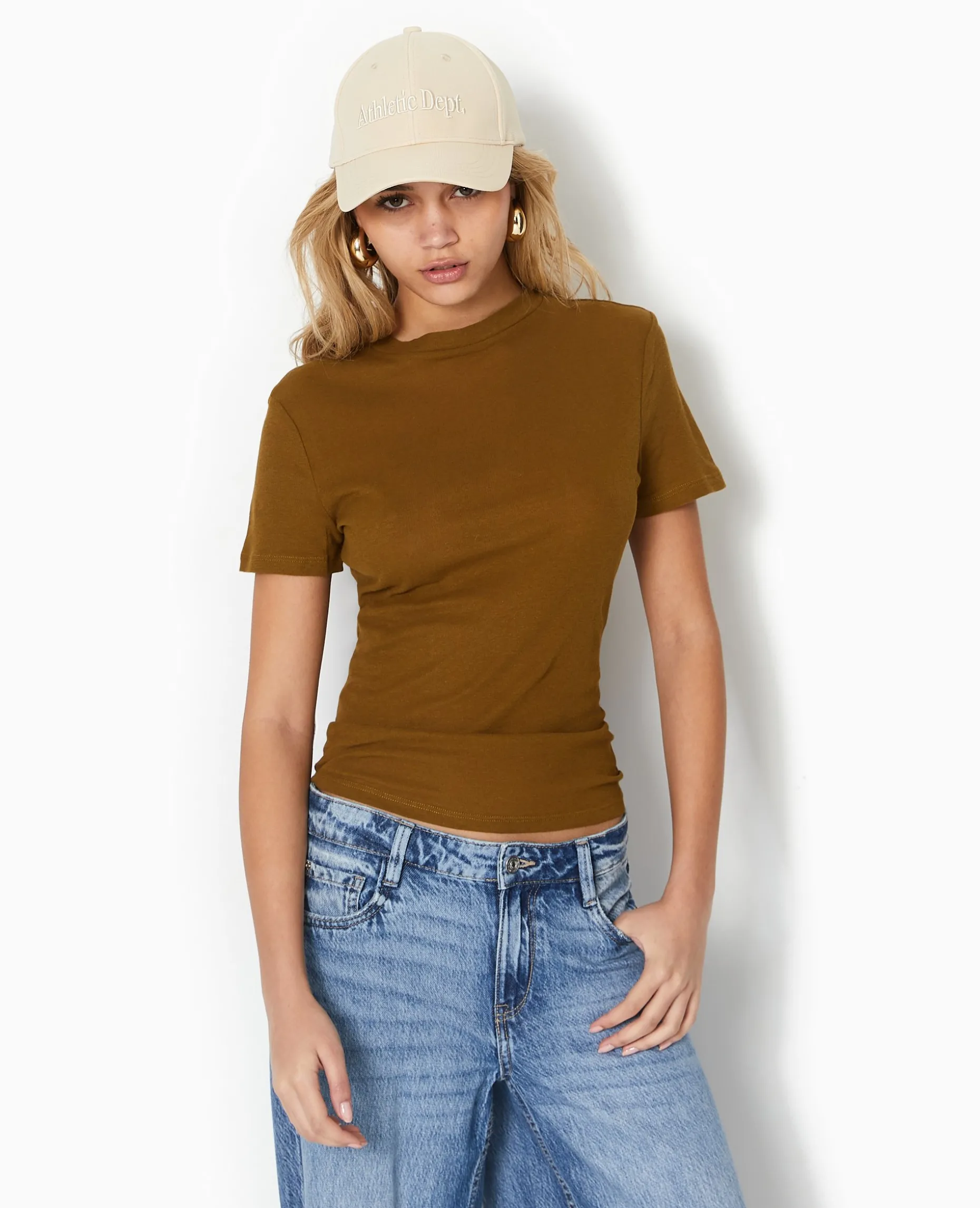 T-shirt En Maille Légè;re - Vert Kaki