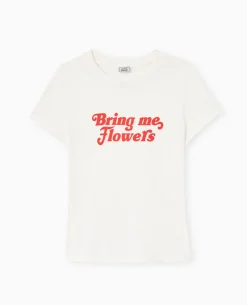 T-shirt Manches Courtes Avec Print - écru