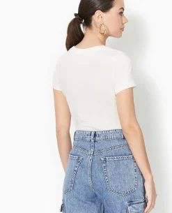 T-shirt Manches Courtes Avec Print - écru