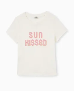 T-shirt Manches Courtes Avec Print - écru