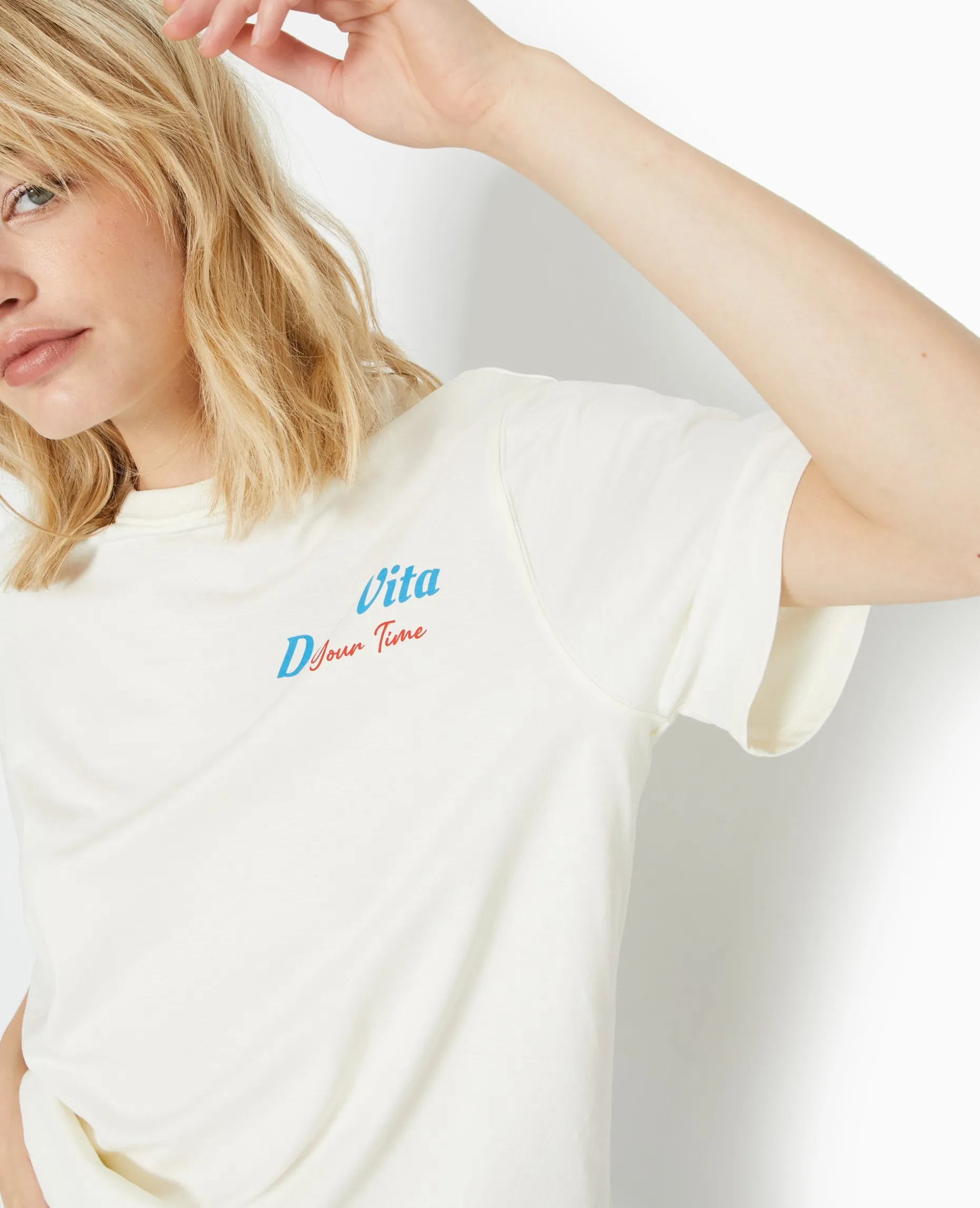 T-shirt Oversize Avec Print Poitrine Et Dos - Blanc