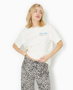 T-shirt Oversize Avec Print Poitrine Et Dos - Blanc