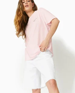 T-shirt Oversize Avec Print Poitrine Et Dos - Rose
