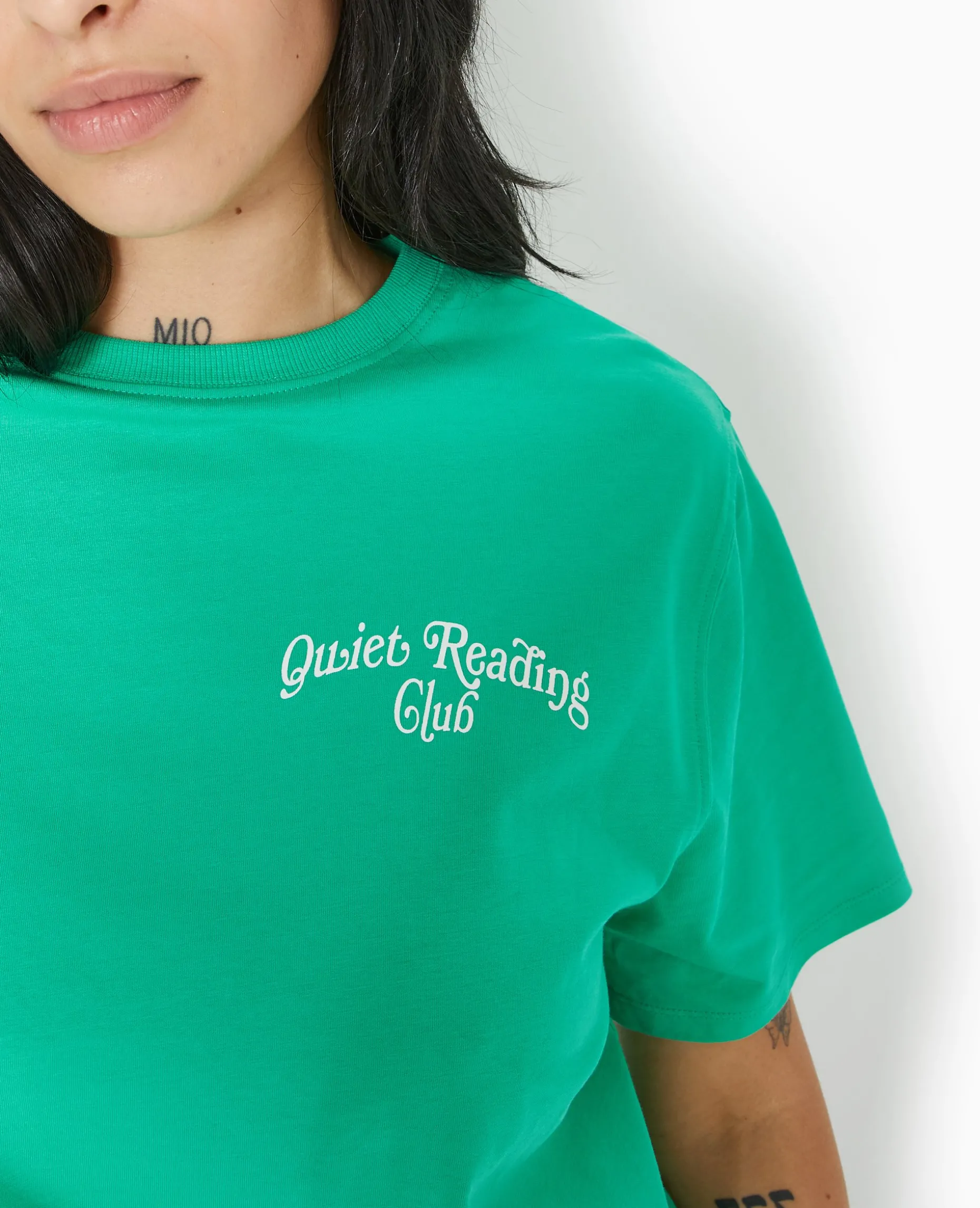 T-shirt Oversize Avec Print Poitrine Et Dos - Vert
