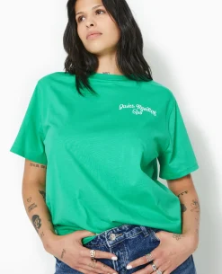 T-shirt Oversize Avec Print Poitrine Et Dos - Vert