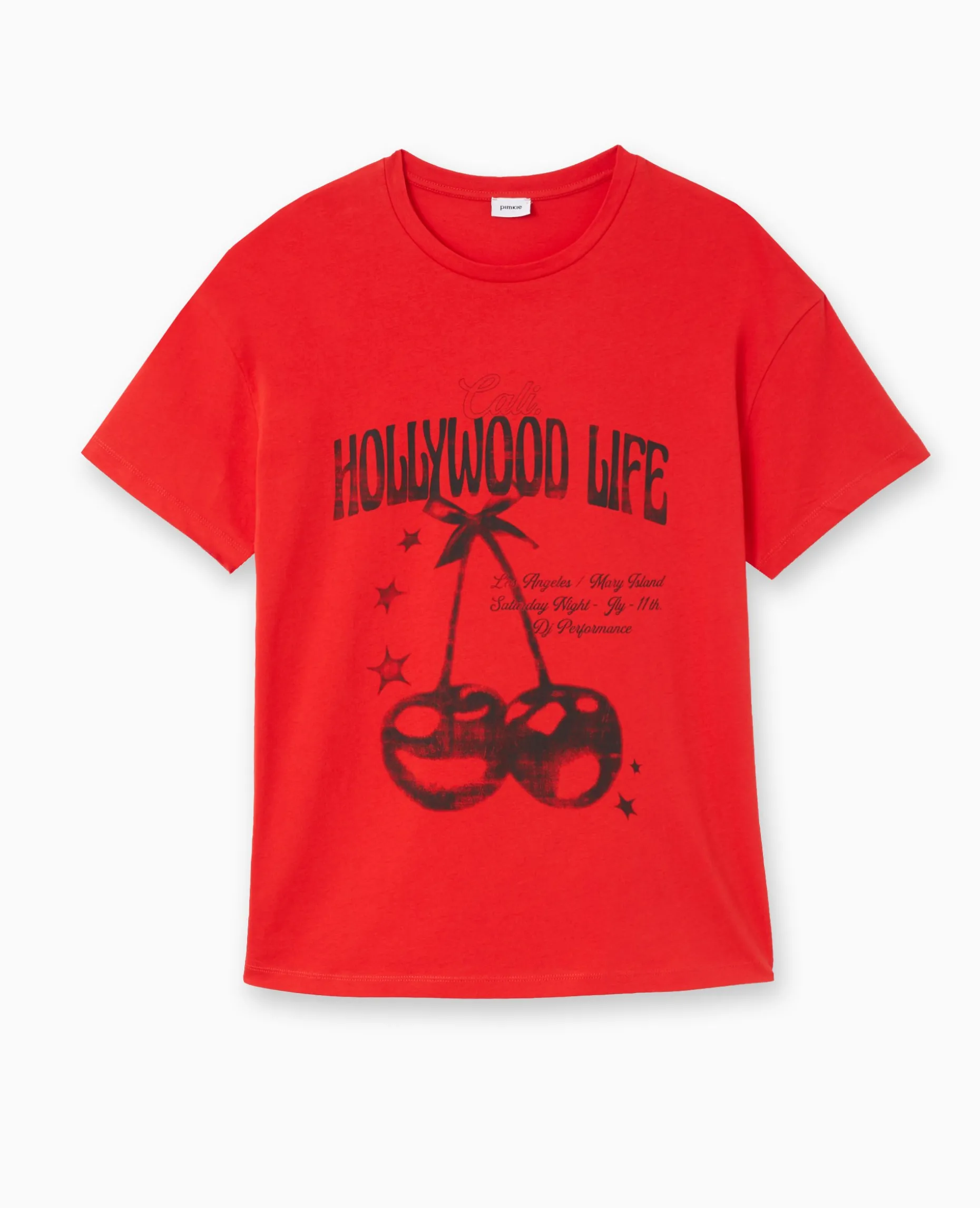 T-shirt Oversize Avec Print - Rouge