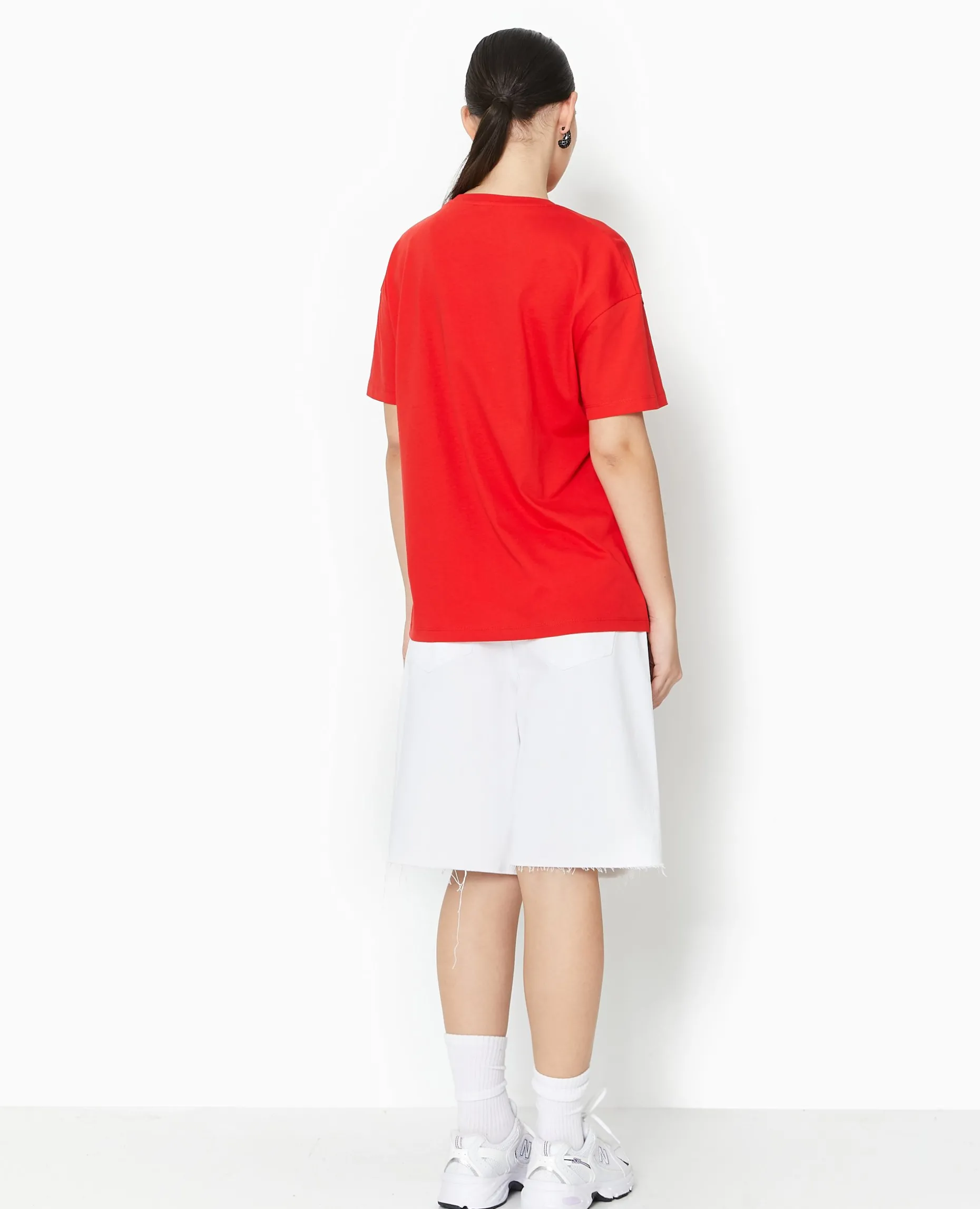 T-shirt Oversize Avec Print - Rouge